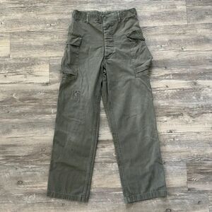 Vintage 40s WWII M-43 HBT 13 Star Military Cargo Pants Size 30X30